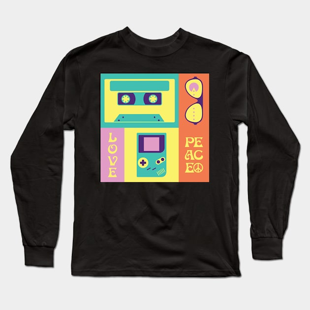 Retro Nostalgia Objects From Past Long Sleeve T-Shirt by ElusiveIntro